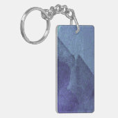 Blauwe zee oceaan natuur abstracte schilderkunst sleutelhanger (Voorkant Links)