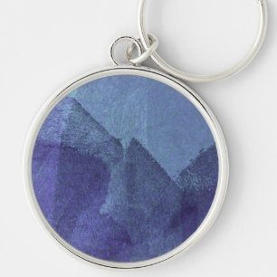 Blauwe zee oceaan natuur abstracte schilderkunst sleutelhanger
