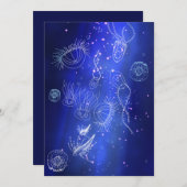 Blauwe zee onderwater kwal wereld feestdagenkaart (Voorkant / Achterkant)