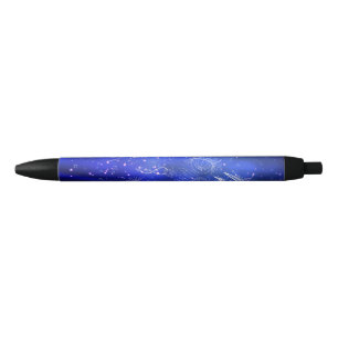Blauwe zee onderwater kwal wereld zwarte inkt pen