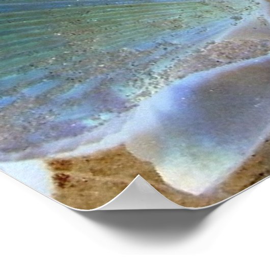 Blauwe zee Schelpschilderkunst Poster (Hoek)