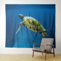 Blauwe zee schildpad