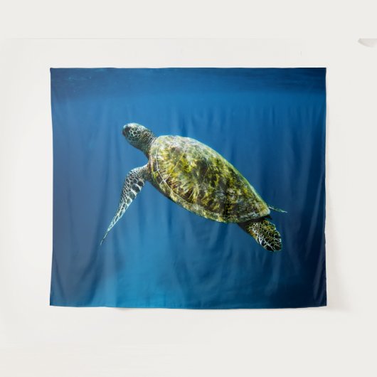 Blauwe zee schildpad wandkleed (Voorkant (horizontaal))