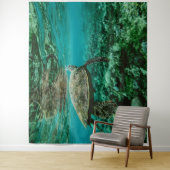 Blauwe zee schildpad wandkleed (In situ)