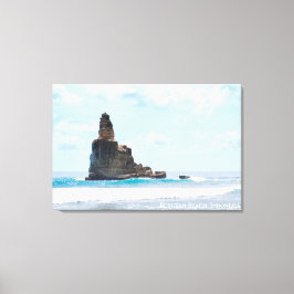 Blauwe Zee Stack Karst Landschap Foto Indonesië Canvas Afdruk