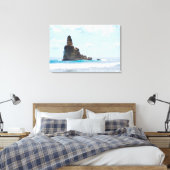 Blauwe Zee Stack Karst Landschap Foto Indonesië Canvas Afdruk (Insitu (Slaapkamer))