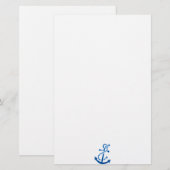 Blauwe zee van het schip Anchor Nautical Marine Th Briefpapier (Voorkant / Achterkant)