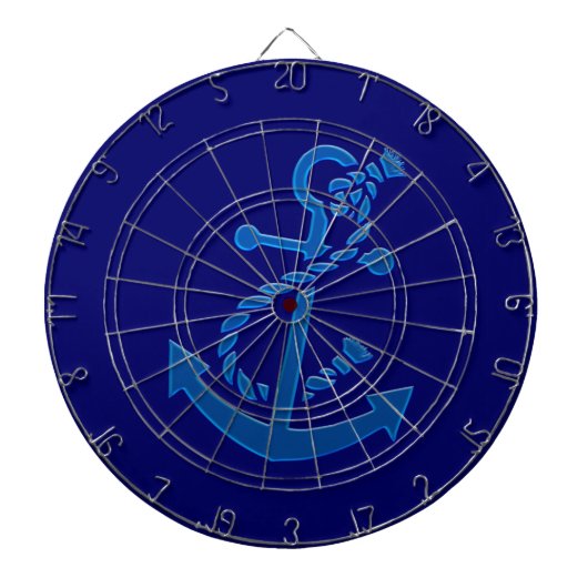 Blauwe zee van het schip Anchor Nautical Marine Th Dartbord (Voorkant)