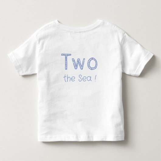Blauwe zee vis 2de verjaardagsfeestje  kinder shirts (Achterkant)