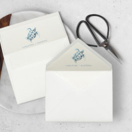 Blauwe Zee Waterverf voor strandbruiloft