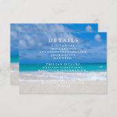 Blauwe Zee Waves en zand Beach Weddeninformatie Informatiekaartje (Voorkant / Achterkant)