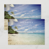 Blauwe Zee Waves en zand Beach Weddeninformatie Informatiekaartje (Voorkant / Achterkant)