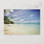 Blauwe Zee Waves en zand Beach Weddeninformatie Informatiekaartje (Achterkant)