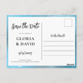 Blauwe Zee Zomer  Reserveer de datum  Ansichtkaart Briefkaart (Achterkant)