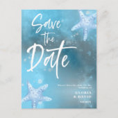 Blauwe Zee Zomer  Reserveer de datum  Ansichtkaart Briefkaart (Voorkant)