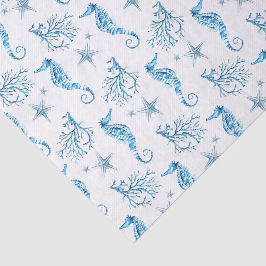 Blauwe zeebaars en koraalkustthema tissuepapier (Detail)