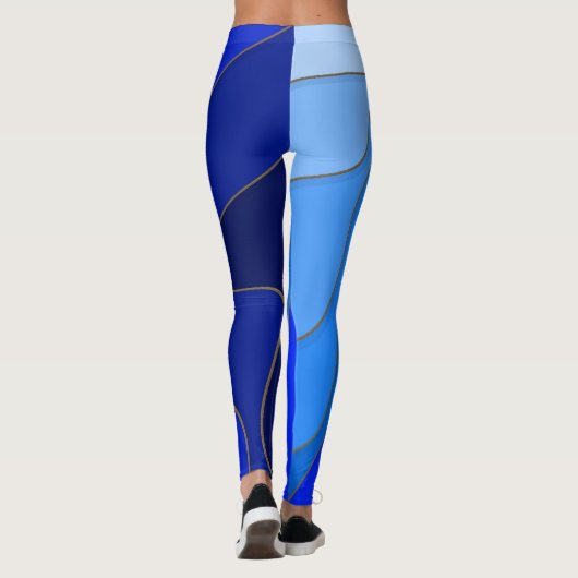 Blauwe zeebodem - leggings (Achterkant)