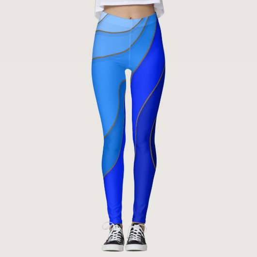 Blauwe zeebodem - leggings (Voorkant)