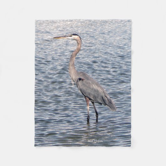 Blauwe zeedeken van de Heron Fleece Deken (Voorkant)