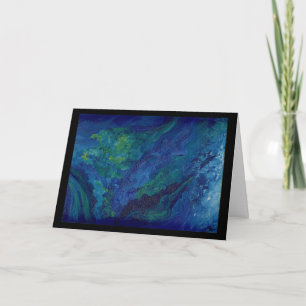 Blauwe Zeeen Abstract schilderen door Julia Morril Kaart