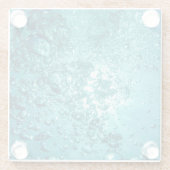 Blauwe Zeeen belletjes Glazen Onderzetter (Achterkant)