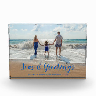 Blauwe Zeeen en groeten met kerstmis Fotoblokken