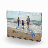 Blauwe Zeeen en groeten met kerstmis Fotoblokken (Rechts)