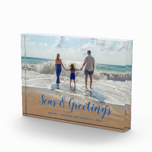 Blauwe Zeeen en groeten met kerstmis Fotoblokken (Rechts)