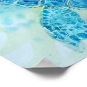 Blauwe Zeeen schildpad Poster (Hoek)