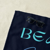 Blauwe Zeeen schildpad Waterverf gepersonaliseerd Strandlaken (In situ)