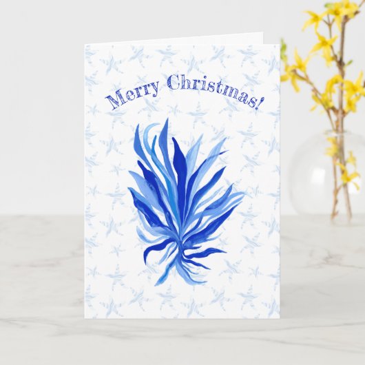 Blauwe zeegarnaal-zeestervis-douanenaam kaart (Gele Bloem)