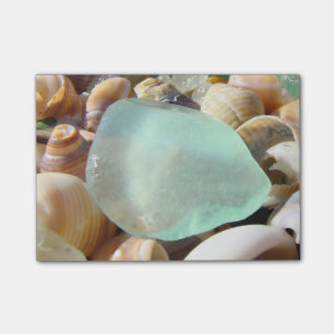 Blauwe zeeglazen Postit Notes Zee Glass Shells