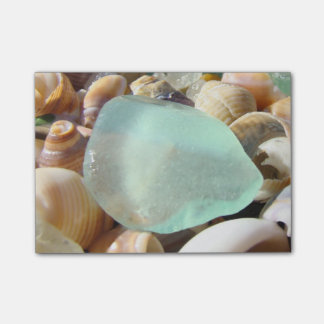 Blauwe zeeglazen Postit Notes Zee Glass Shells