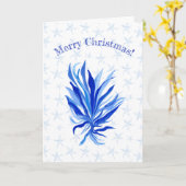 Blauwe zeegras-zeester-aangepaste naam kaart (Gele Bloem)