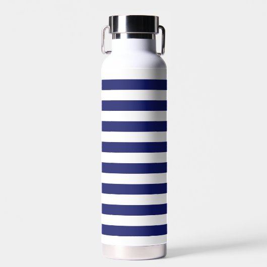 blauwe zeemansstreep waterfles (Voorkant)