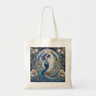 Blauwe Zeemeermin Art Nouveau Art Deco Stijl Tote Bag