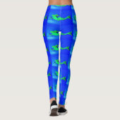 blauwe zeemeermin blauw leggings (Achterkant)