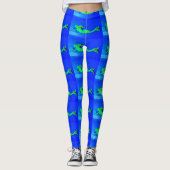 blauwe zeemeermin blauw leggings (Voorkant)
