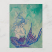 Blauwe Zeemeermin Briefkaart (Voorkant)