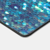 blauwe zeemeermin faux sequin bureaumat (Hoek)