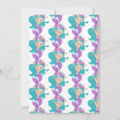 Blauwe Zeemeermin Feest Roze Uitnodiging (Achterkant)