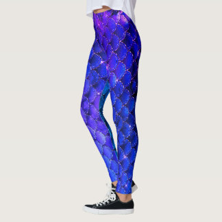 Blauwe Zeemeermin Glitter Leggings