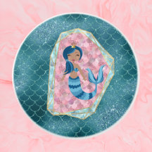 Blauwe Zeemeermin in een Roze Shell