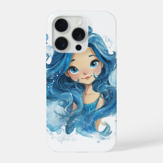 Blauwe Zeemeermin  iPhone Hoesje (Achterkant)