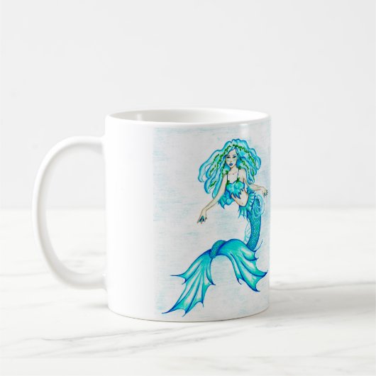 Blauwe Zeemeermin Koffiemok (Links)