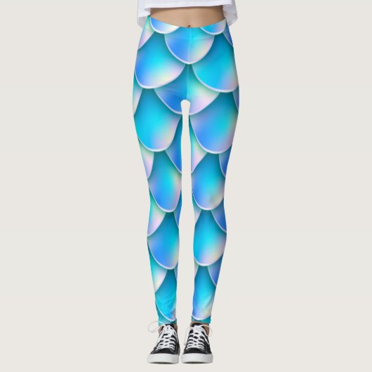 blauwe zeemeermin leggings (Voorkant)