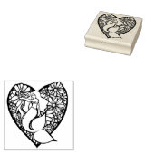 Blauwe Zeemeermin Liefde Rubberstempel (Gestempeld)