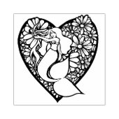 Blauwe Zeemeermin Liefde Rubberstempel (Afrduk)