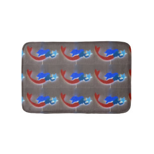 blauwe zeemeermin met blauwe sterren badmat