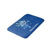 Blauwe zeemeermin oceaangolven personaliseren aang badmat (Gekanteld)